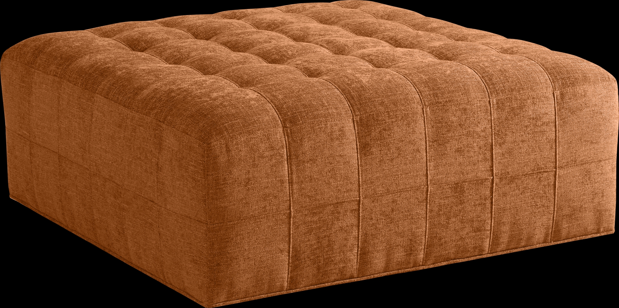 Calvin Heights Russet Textured Cocktail Ottoman - Thumbnail - Image 1