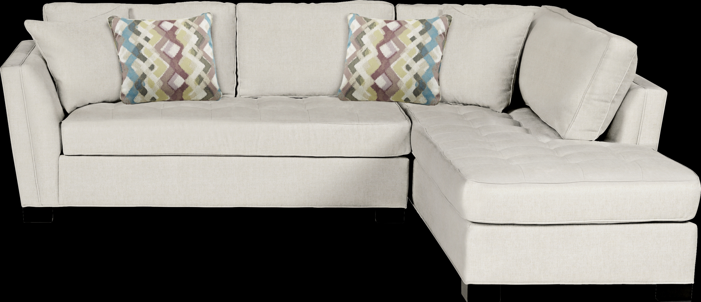Cindy Crawford Home Calvin Heights Sand Textured 2 Pc Sectional - Thumbnail - Image 1