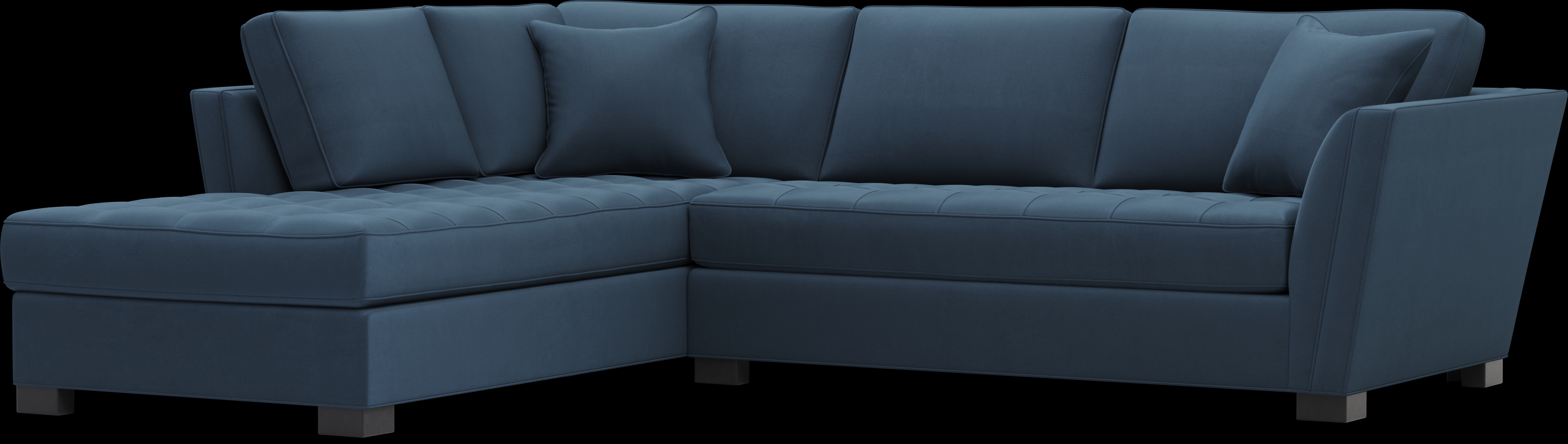 Calvin Heights Sapphire Microfiber 2 Pc Sectional - Thumbnail - Image 1