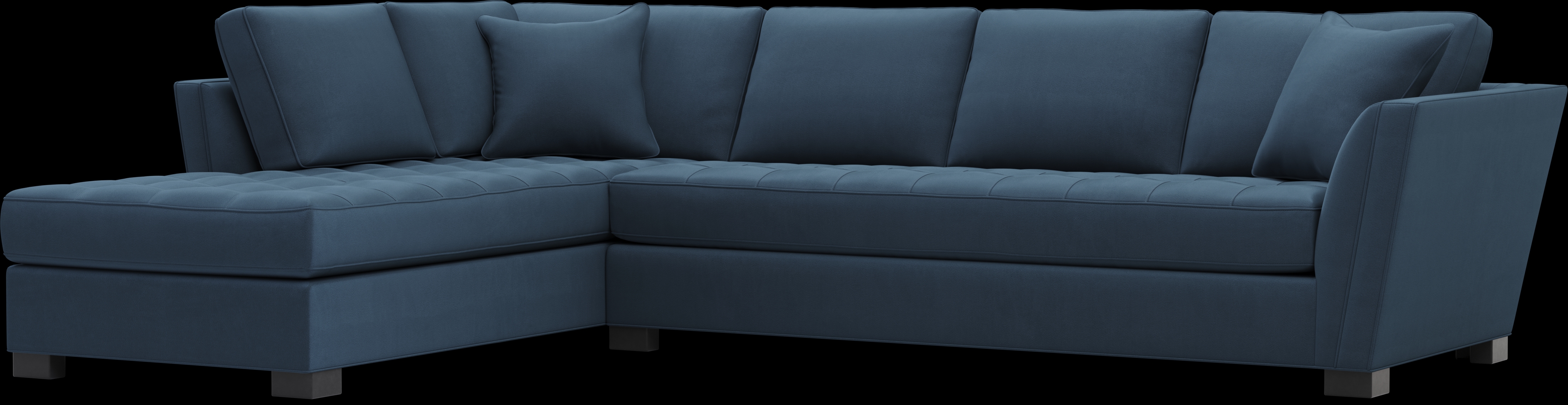 Calvin Heights Sapphire Microfiber 2 Pc XL Sectional - Thumbnail - Image 1