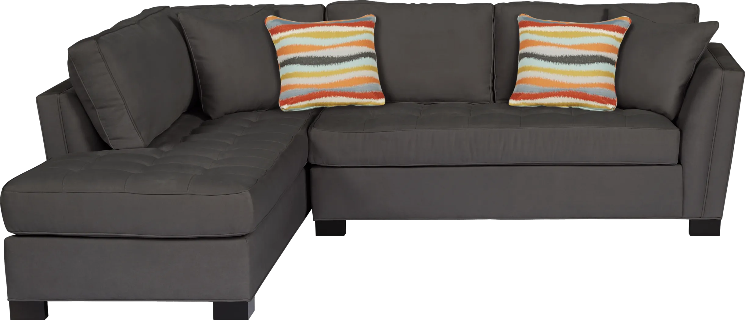 Cindy Crawford Home Calvin Heights Slate Microfiber 2 Pc Sectional - Thumbnail - Image 1