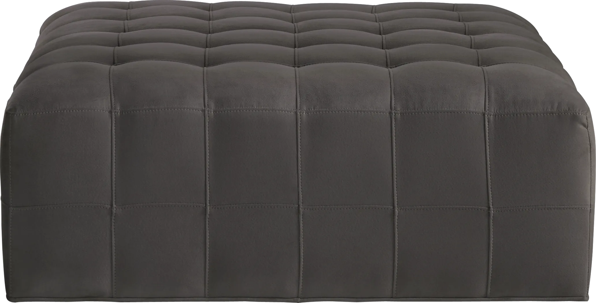 Cindy Crawford Home Calvin Heights Slate Microfiber Cocktail Ottoman - Thumbnail - Image 1