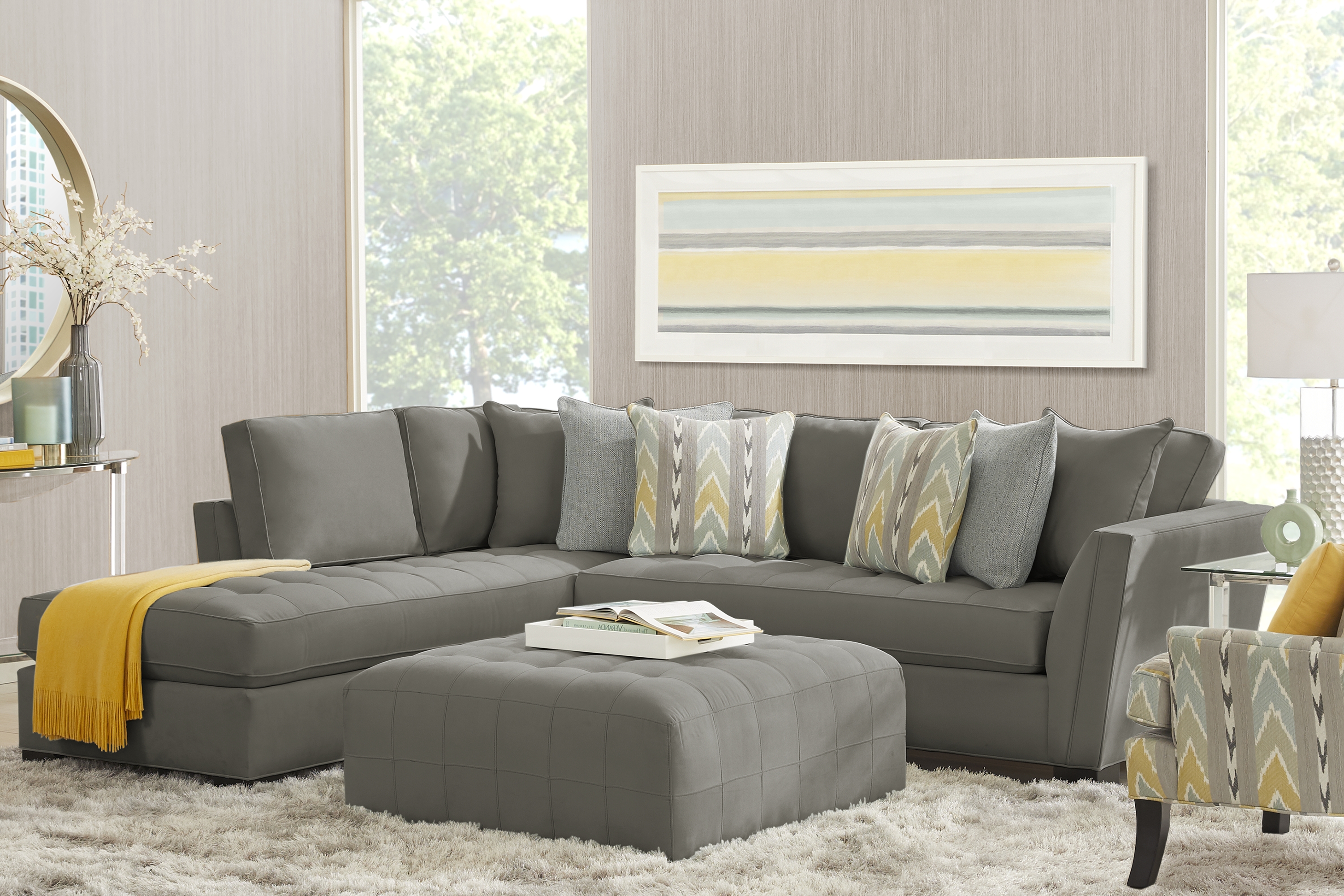 Calvin Heights Steel Microfiber 2 Pc Sectional - Thumbnail - Image 2