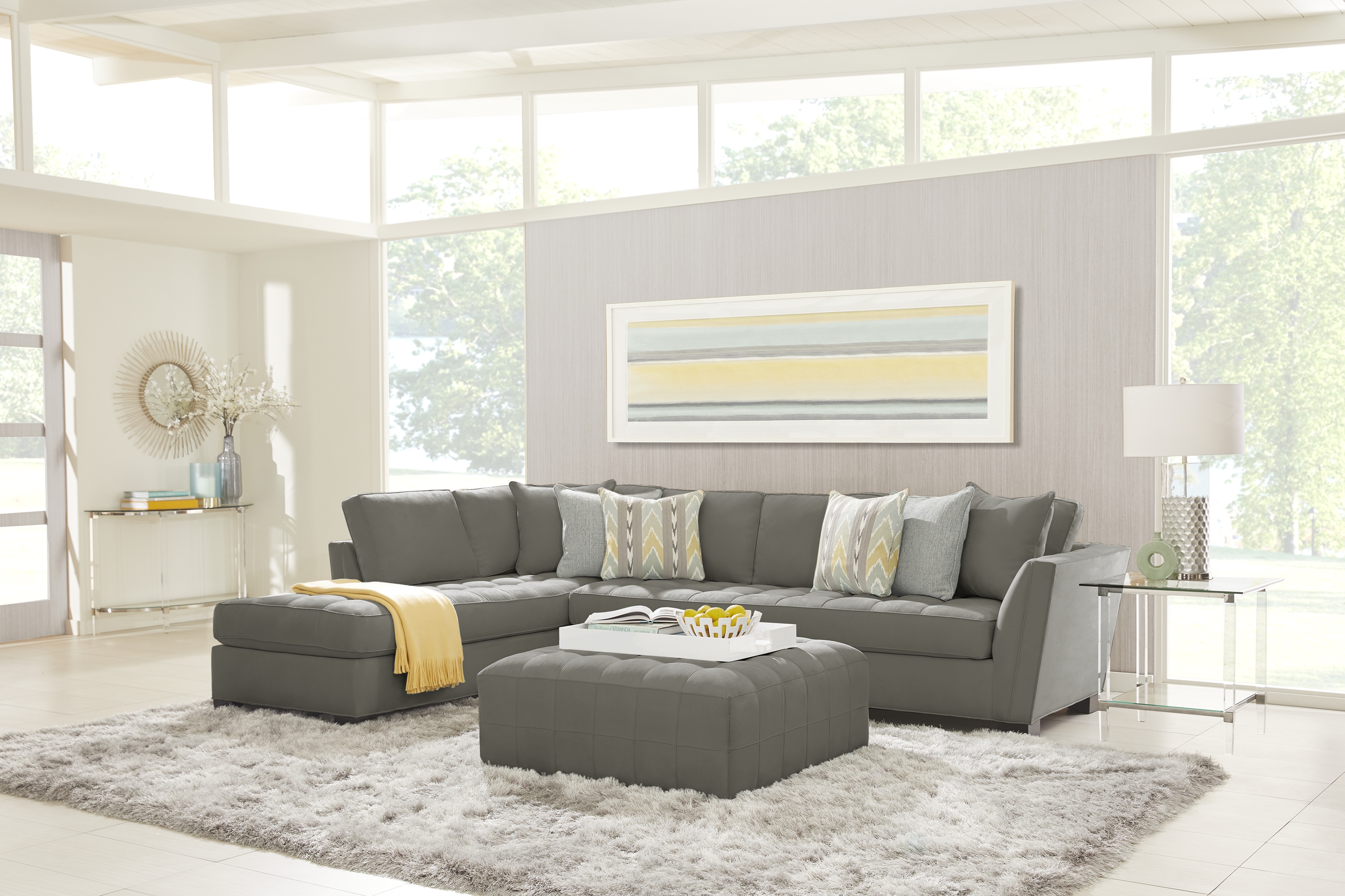 Calvin Heights Steel Microfiber 2 Pc XL Sectional - Thumbnail - Image 2