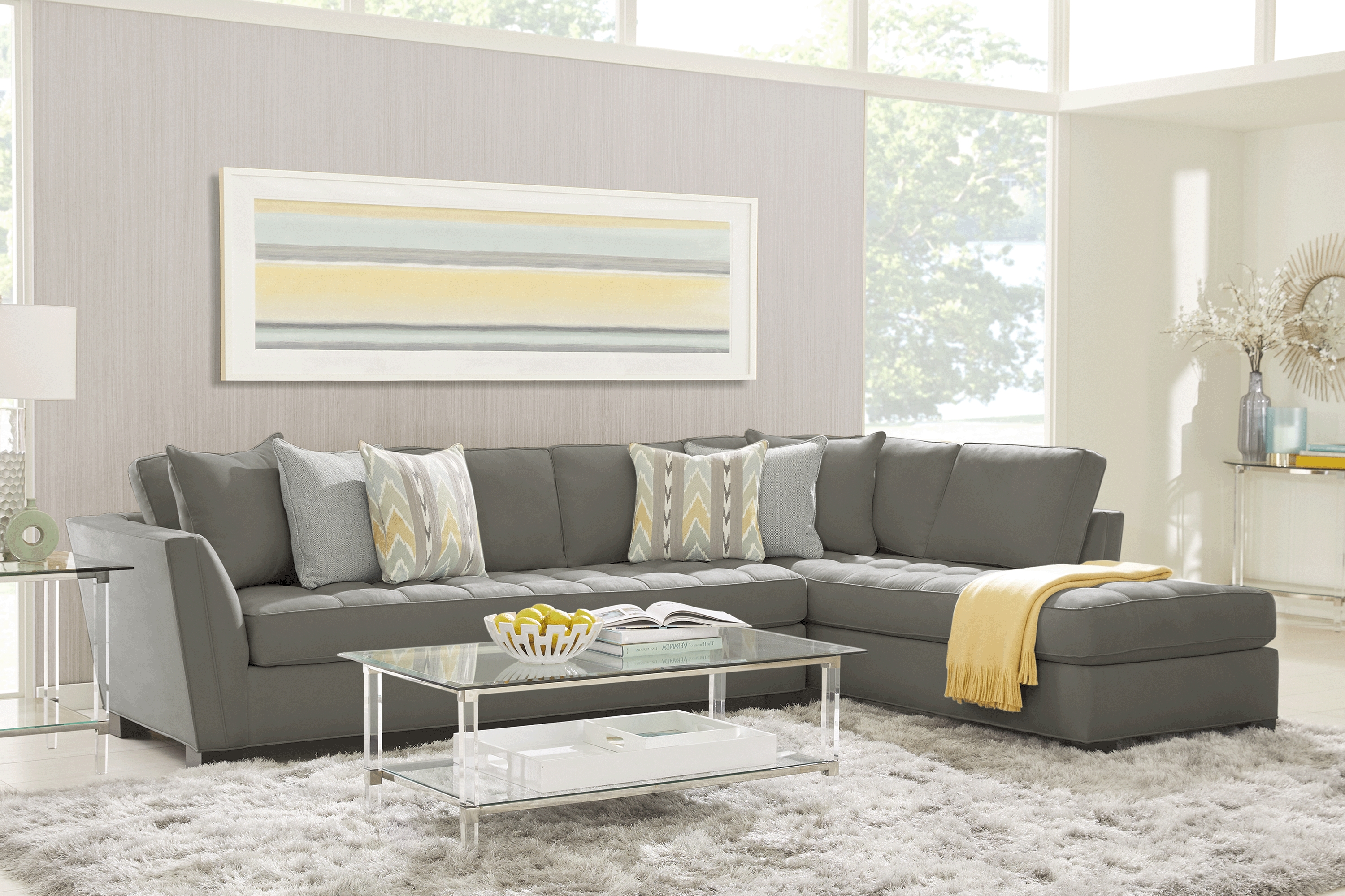 Calvin Heights Steel Microfiber 2 Pc XL Sectional - Thumbnail - Image 2