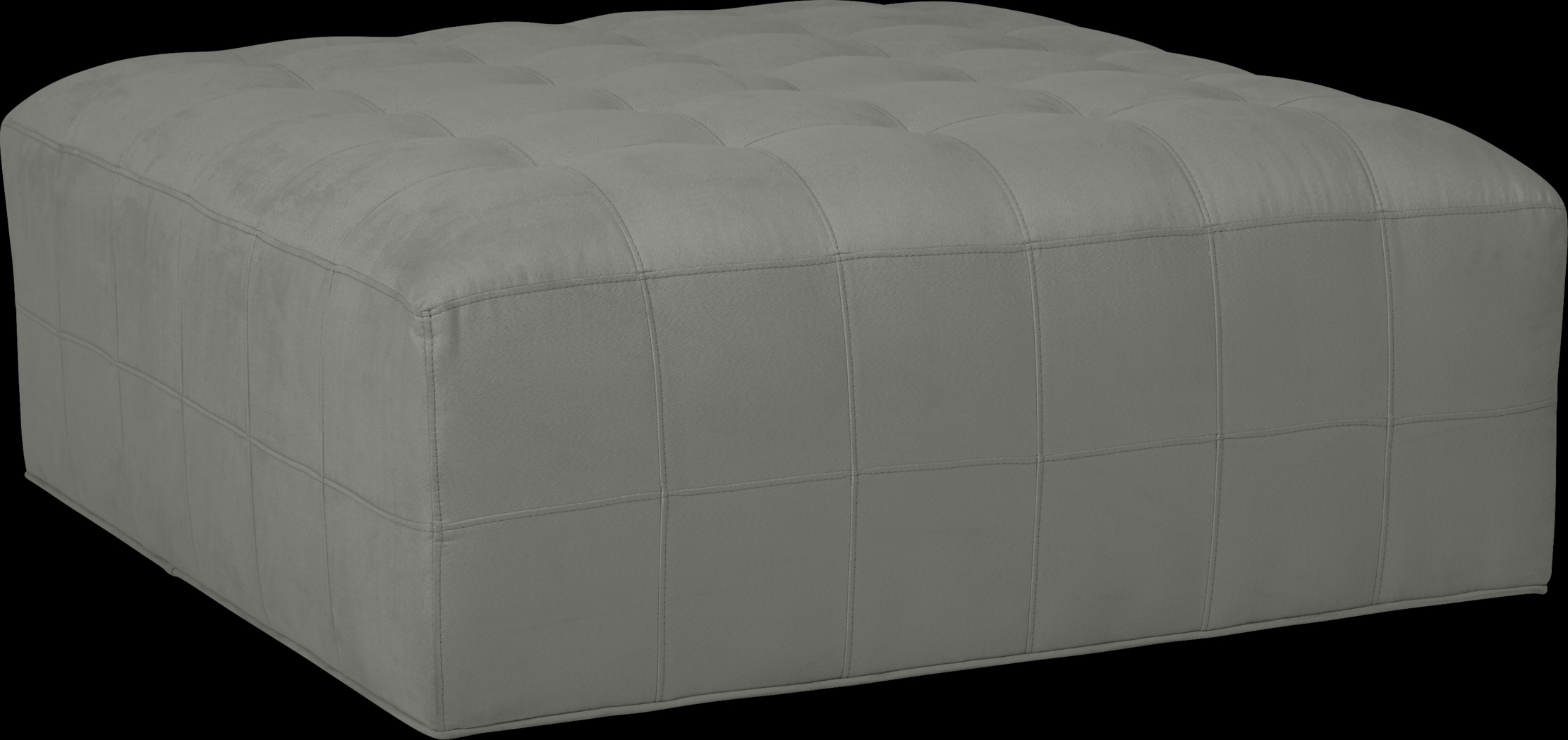 Calvin Heights Steel Microfiber Cocktail Ottoman - Thumbnail - Image 1