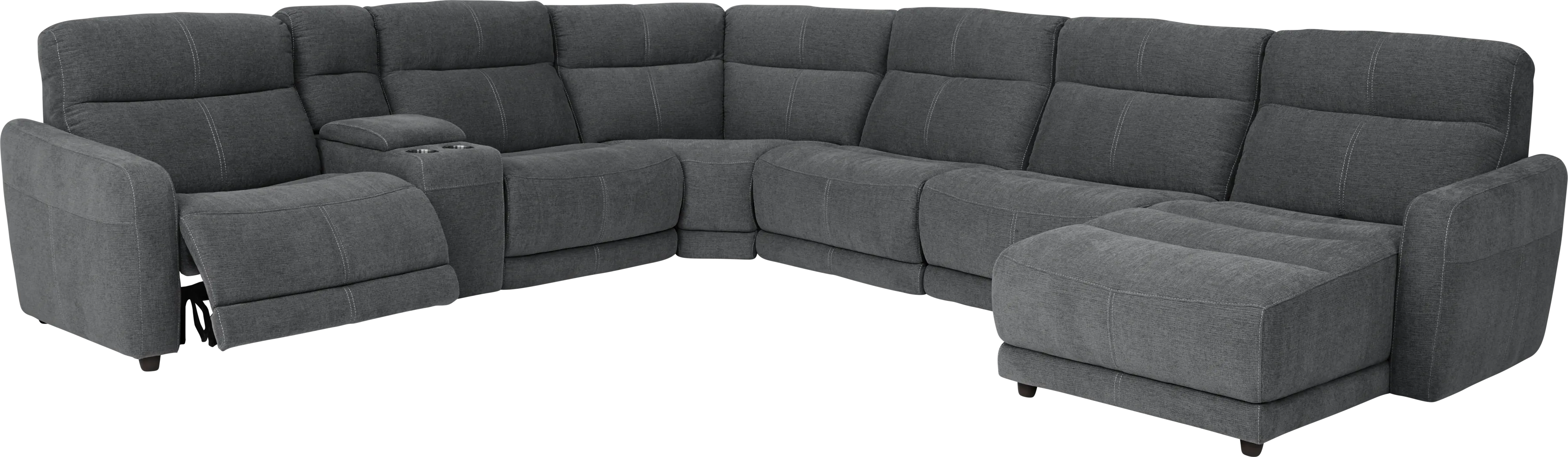 Cindy Crawford Home Camden Court Gray 7 Pc Power Reclining Sectional - Thumbnail - Image 1