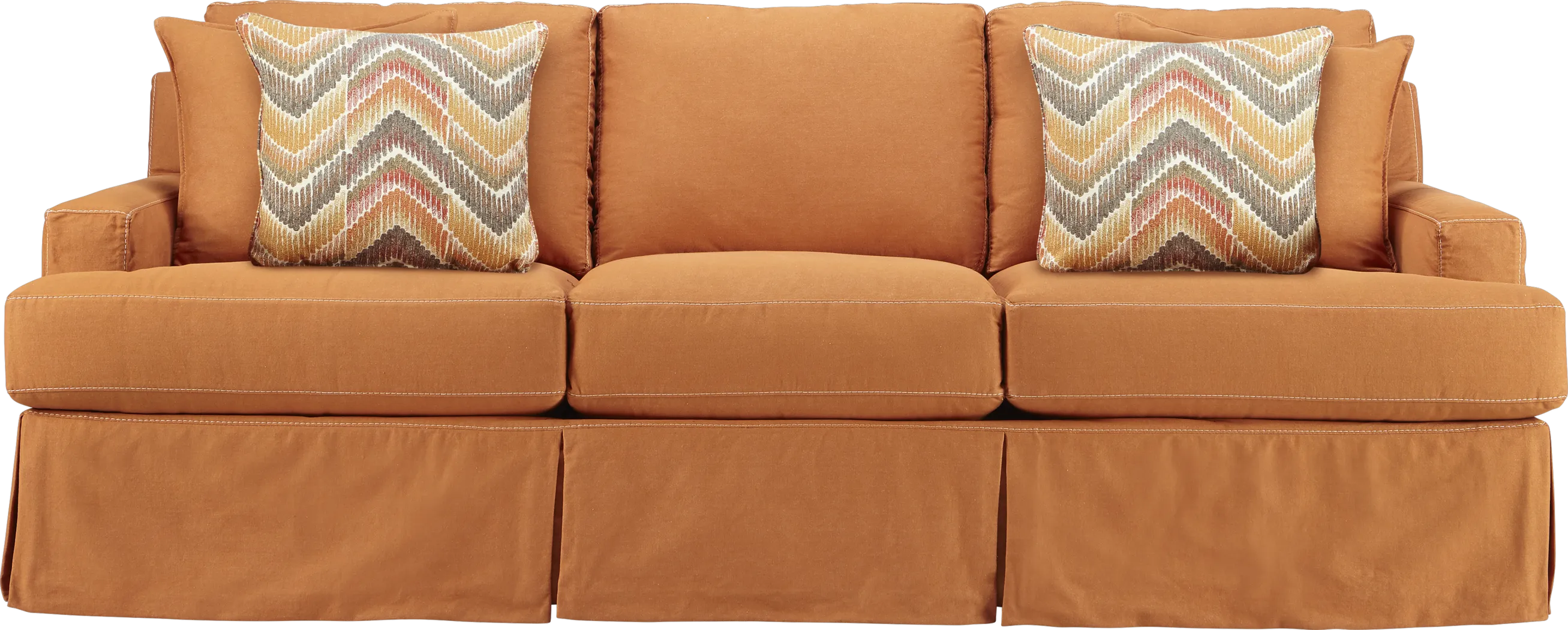 Cindy Crawford Home Cape May Terracotta Sofa - Thumbnail - Image 1