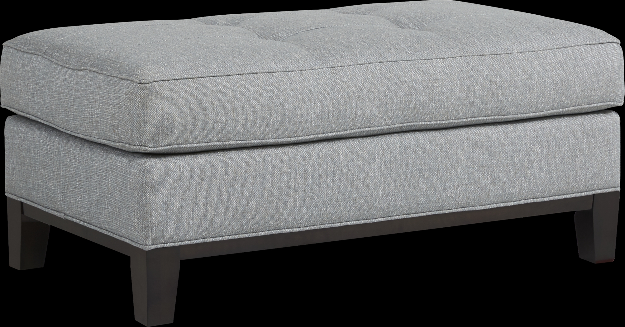 Cindy Crawford Home Central Boulevard Bluestone Textured Ottoman - Thumbnail - Image 1