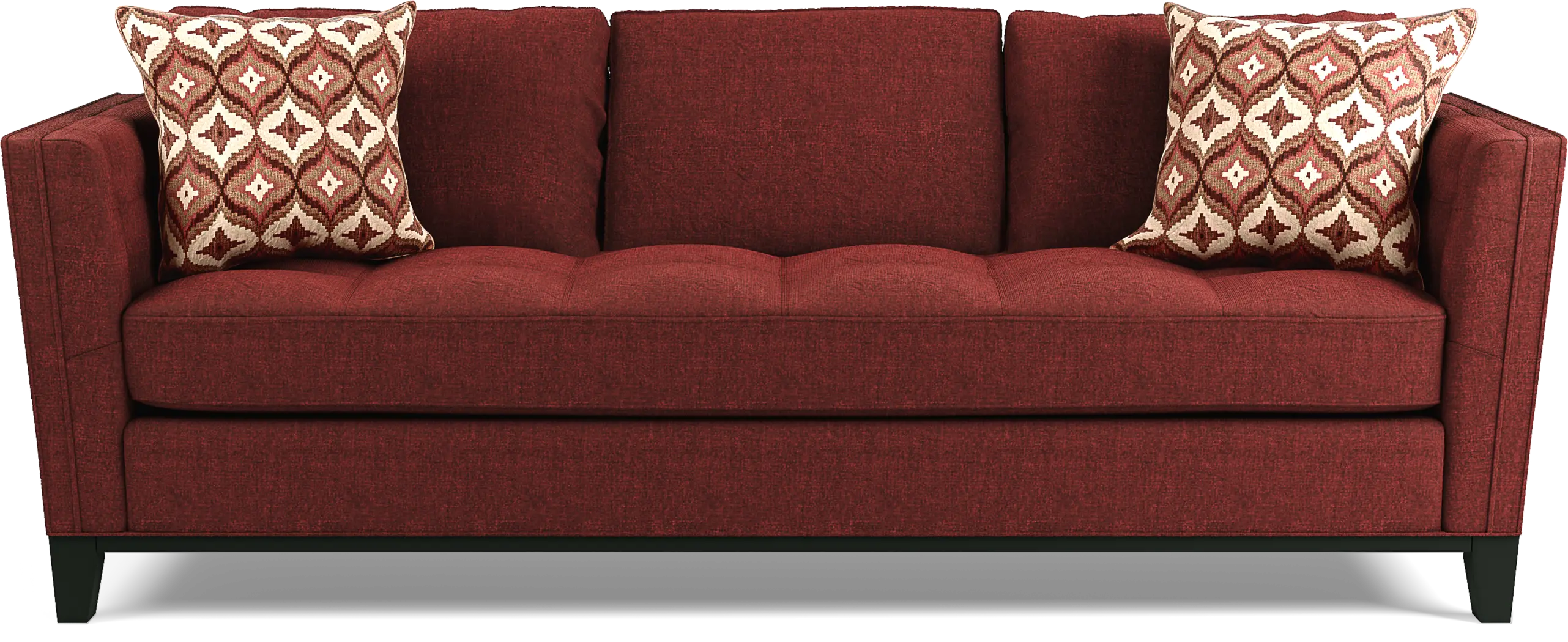 Cindy Crawford Home Central Boulevard Burgundy Textured Sofa - Thumbnail - Image 1