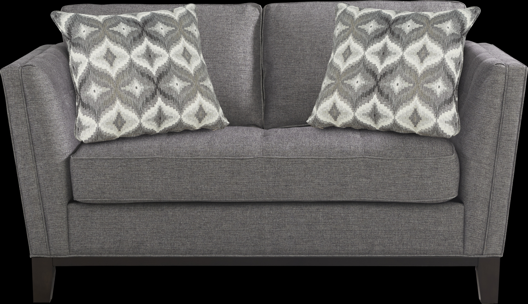 Cindy Crawford Home Central Boulevard Charcoal Textured Loveseat - Thumbnail - Image 1