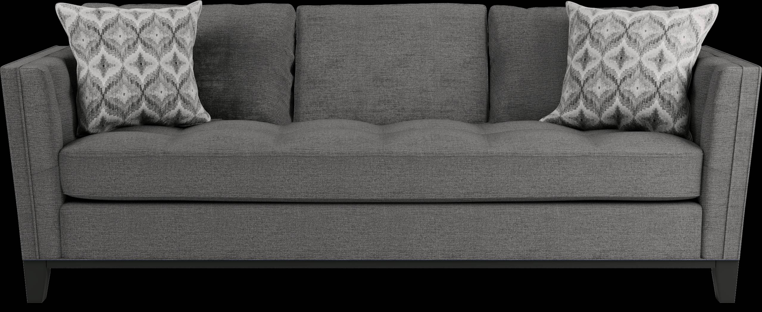 Cindy Crawford Home Central Boulevard Charcoal Textured Sofa - Thumbnail - Image 1