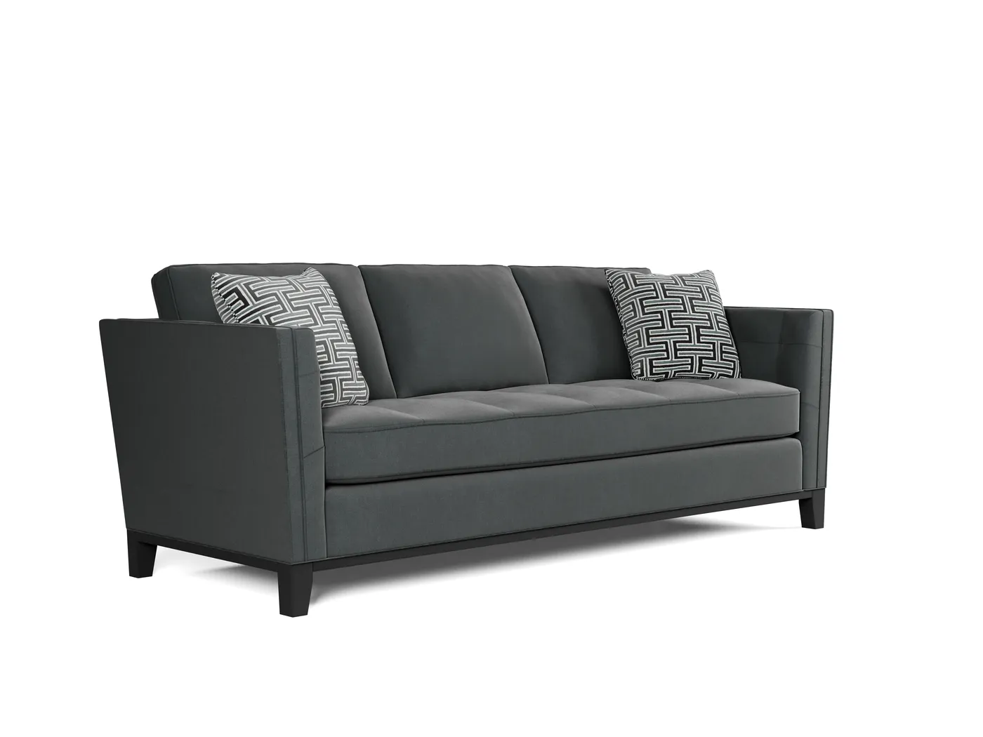 Cindy Crawford Home Central Boulevard Gray Plush Sofa - Thumbnail - Image 4