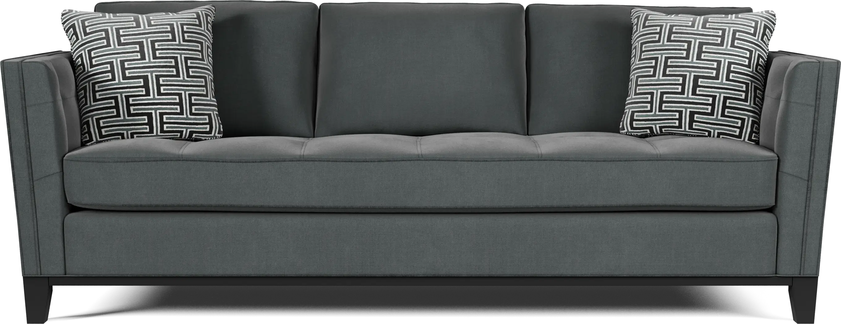 Cindy Crawford Home Central Boulevard Gray Plush Sofa - Thumbnail - Image 1