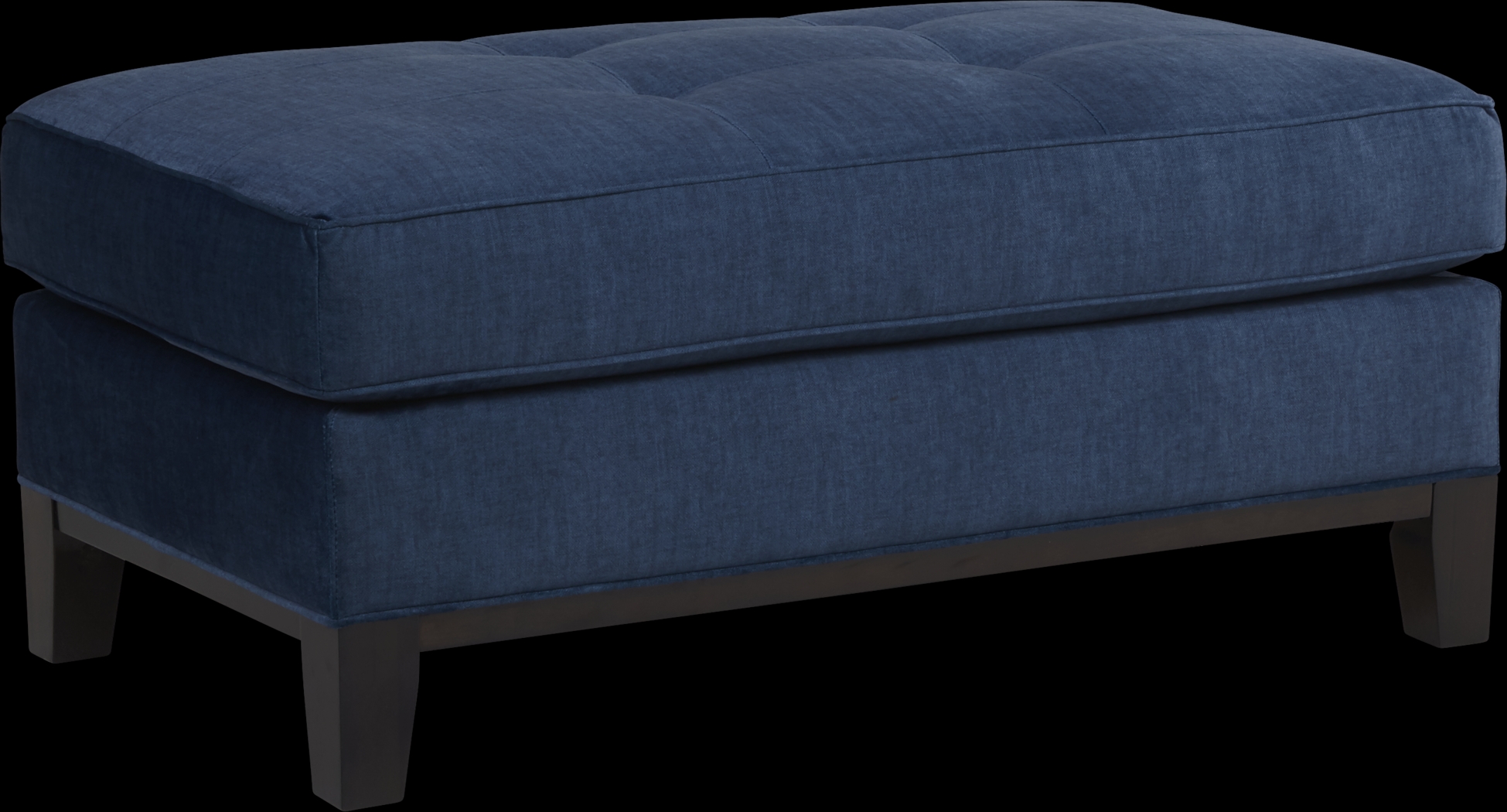 Cindy Crawford Home Central Boulevard Ink Plush Ottoman - Thumbnail - Image 1