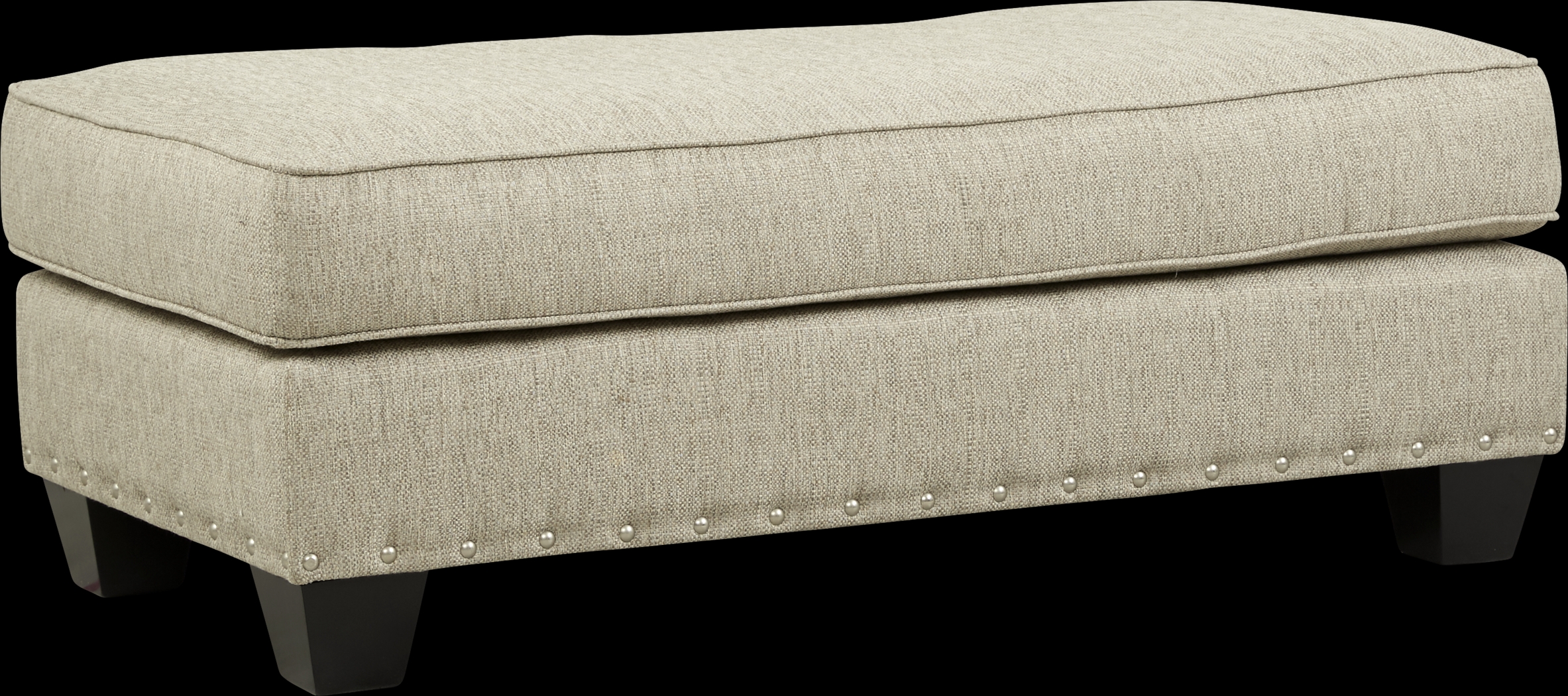 Cindy Crawford Home Chelsea Hills Beige Ottoman - Thumbnail - Image 1
