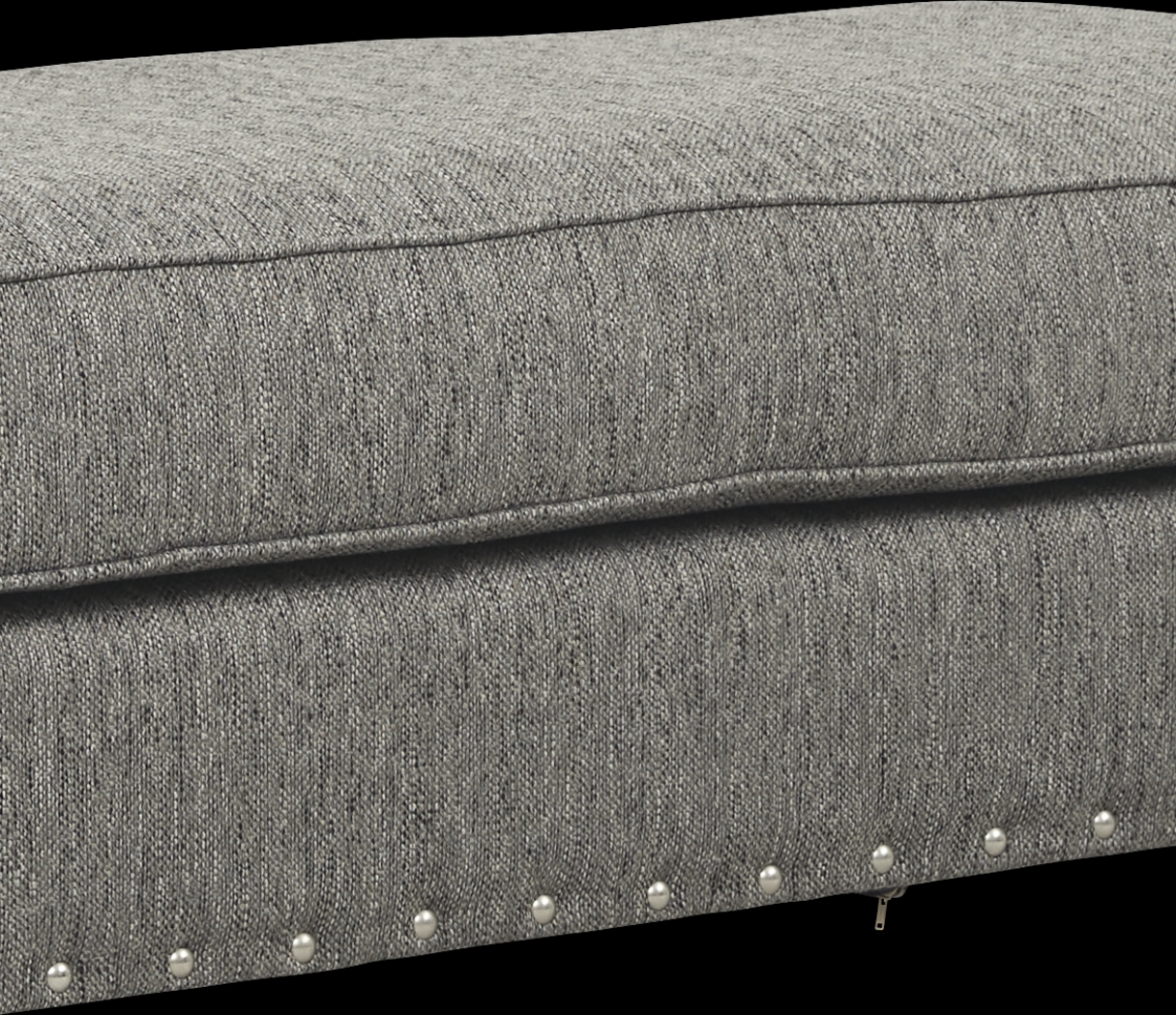 Cindy Crawford Home Chelsea Hills Gray Ottoman - Thumbnail - Image 2