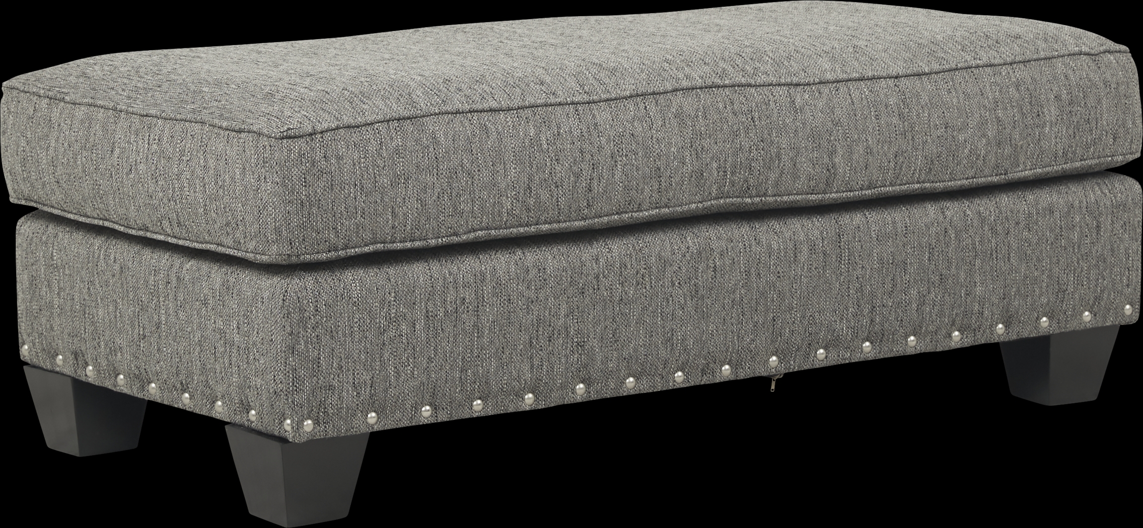 Cindy Crawford Home Chelsea Hills Gray Ottoman - Thumbnail - Image 1