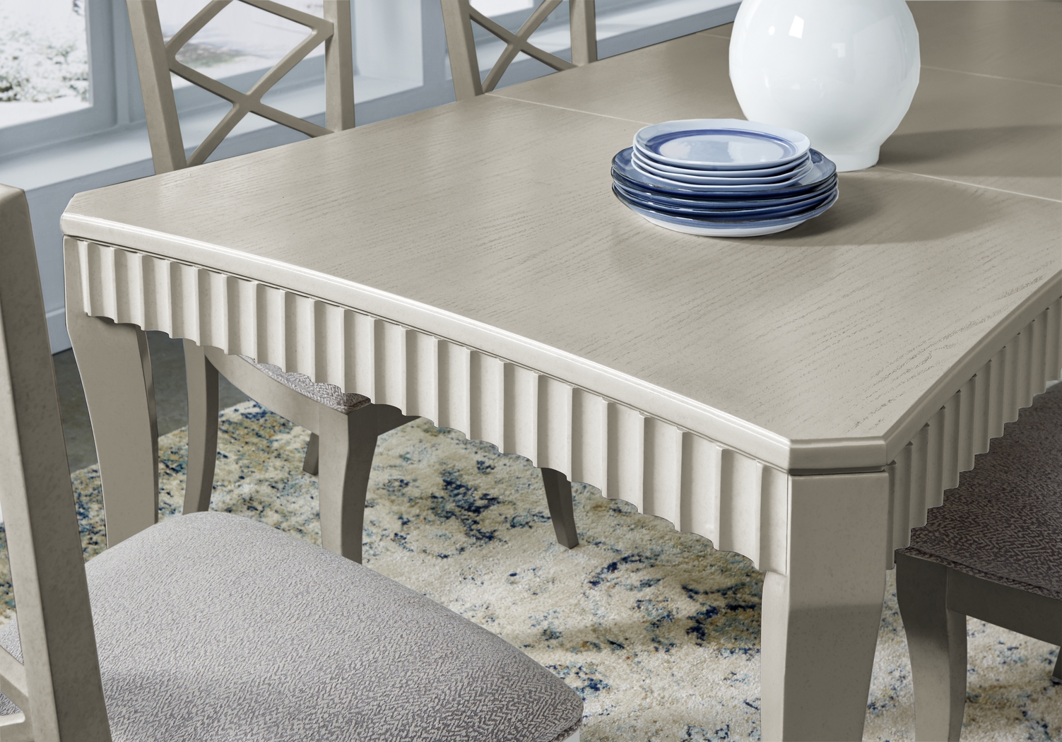 Cindy Crawford Home Clarendon Heights Gray Rectangle Dining Table - Thumbnail - Image 2