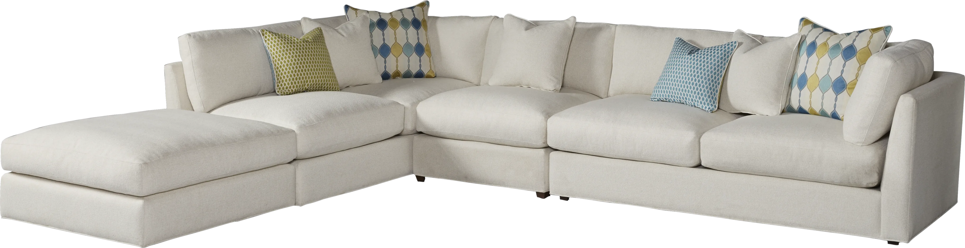 Cindy Crawford Home Crosby Street White 4 Pc Sectional - Thumbnail - Image 1