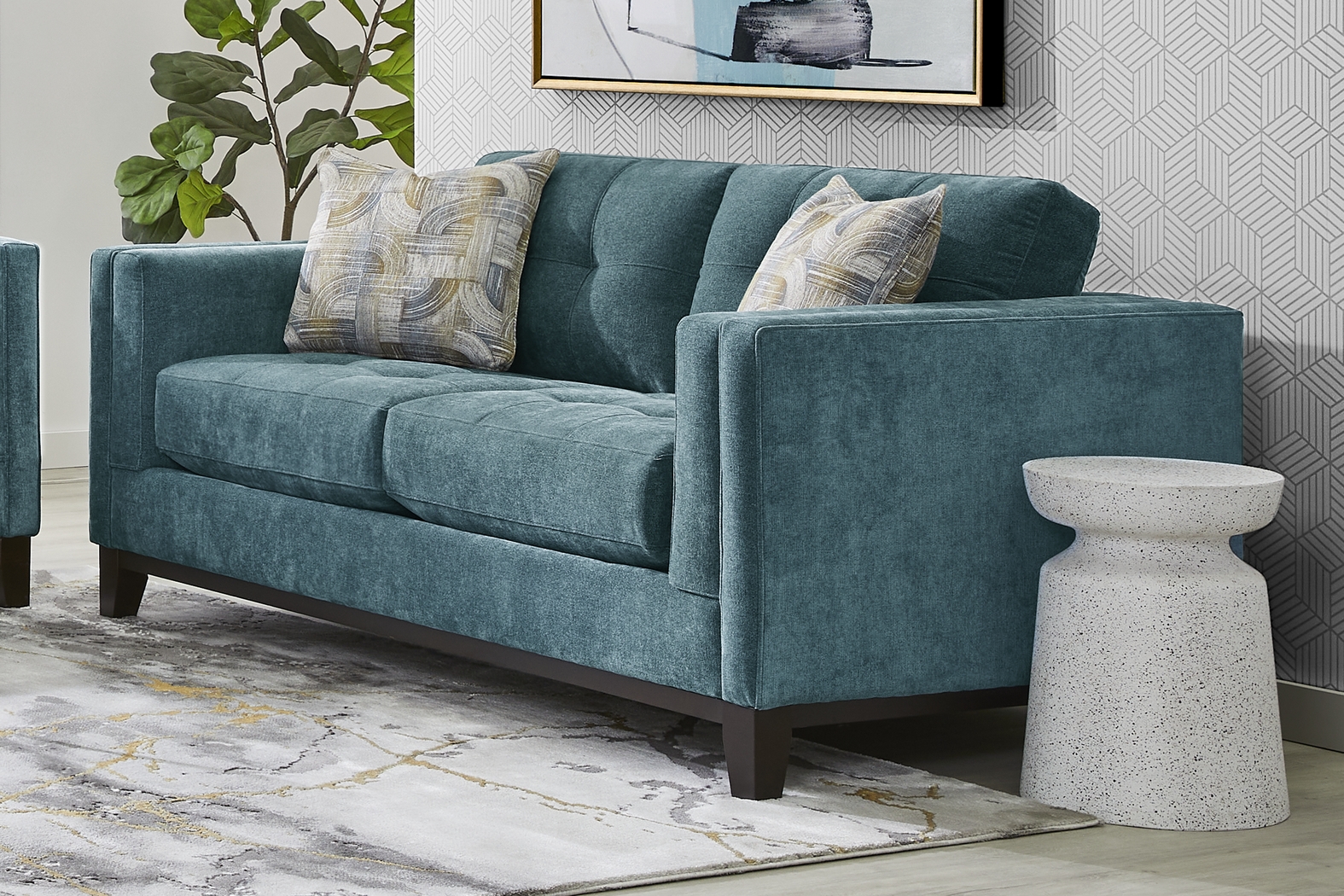 Cindy Crawford Home Everleigh Place Lagoon 7 Pc Living Room with Sleeper Sofa - Thumbnail - Image 12