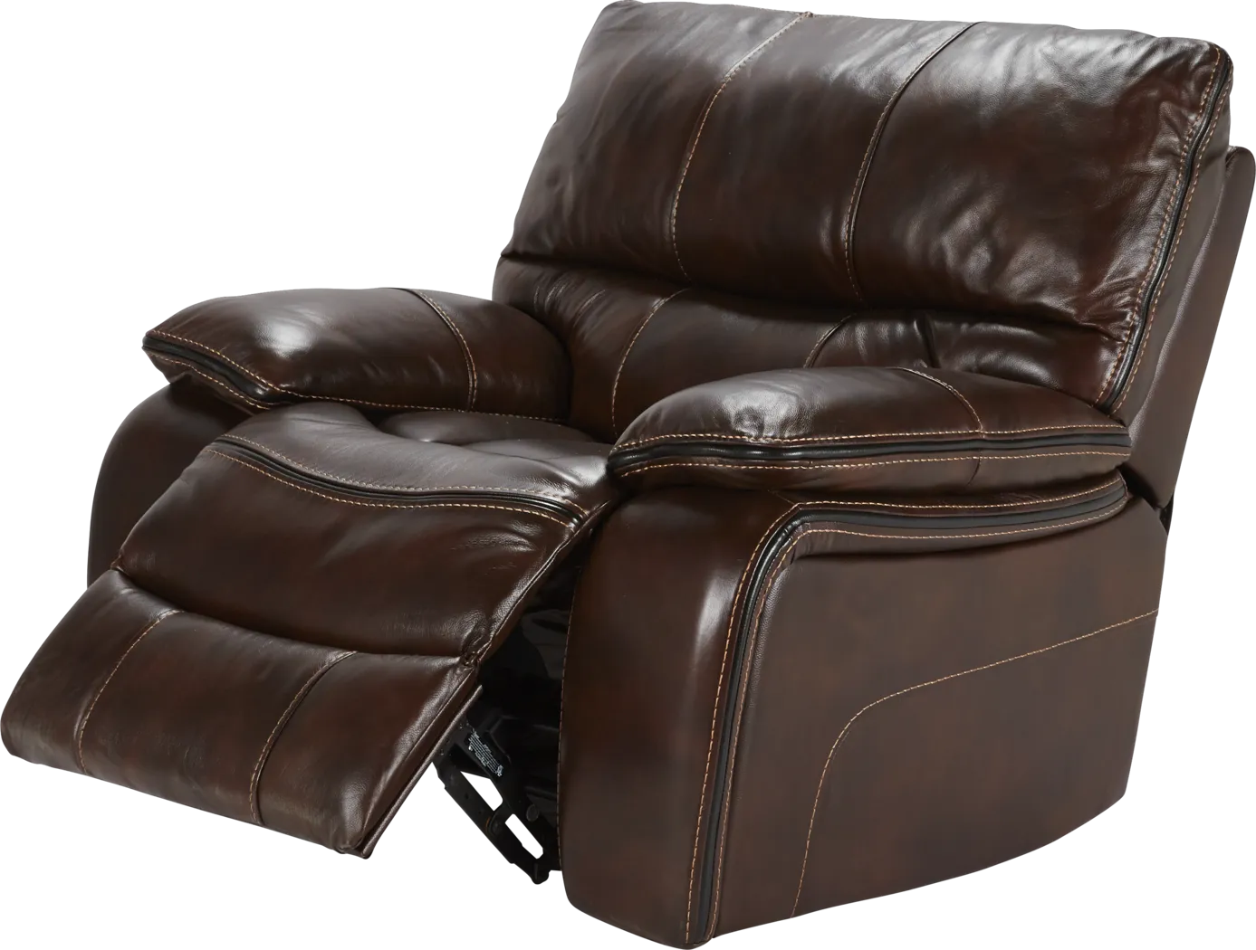 Cindy Crawford Home Gianna Brown Leather Power Recliner - Thumbnail - Image 2