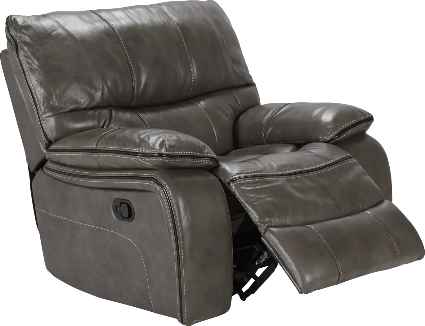 Cindy Crawford Home Gianna Gray Leather Glider Recliner - Thumbnail - Image 2
