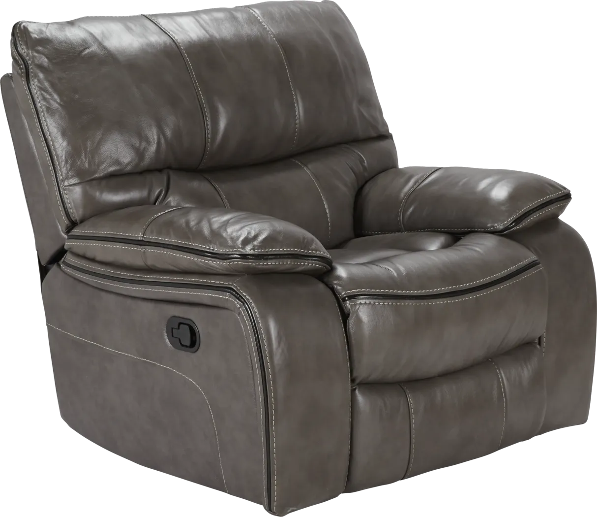 Cindy Crawford Home Gianna Gray Leather Glider Recliner - Thumbnail - Image 1