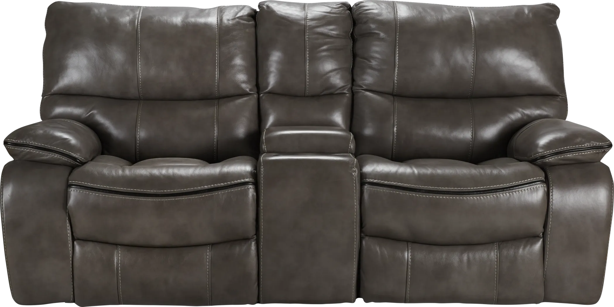 Cindy Crawford Gianna Gray Leather Glider,Manual Reclining