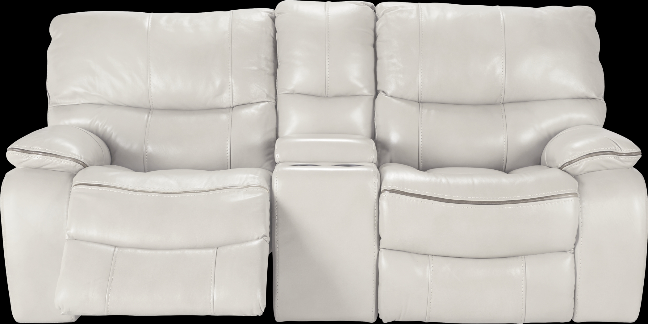 Cindy Crawford Gianna White Leather Manual Reclining Loveseat