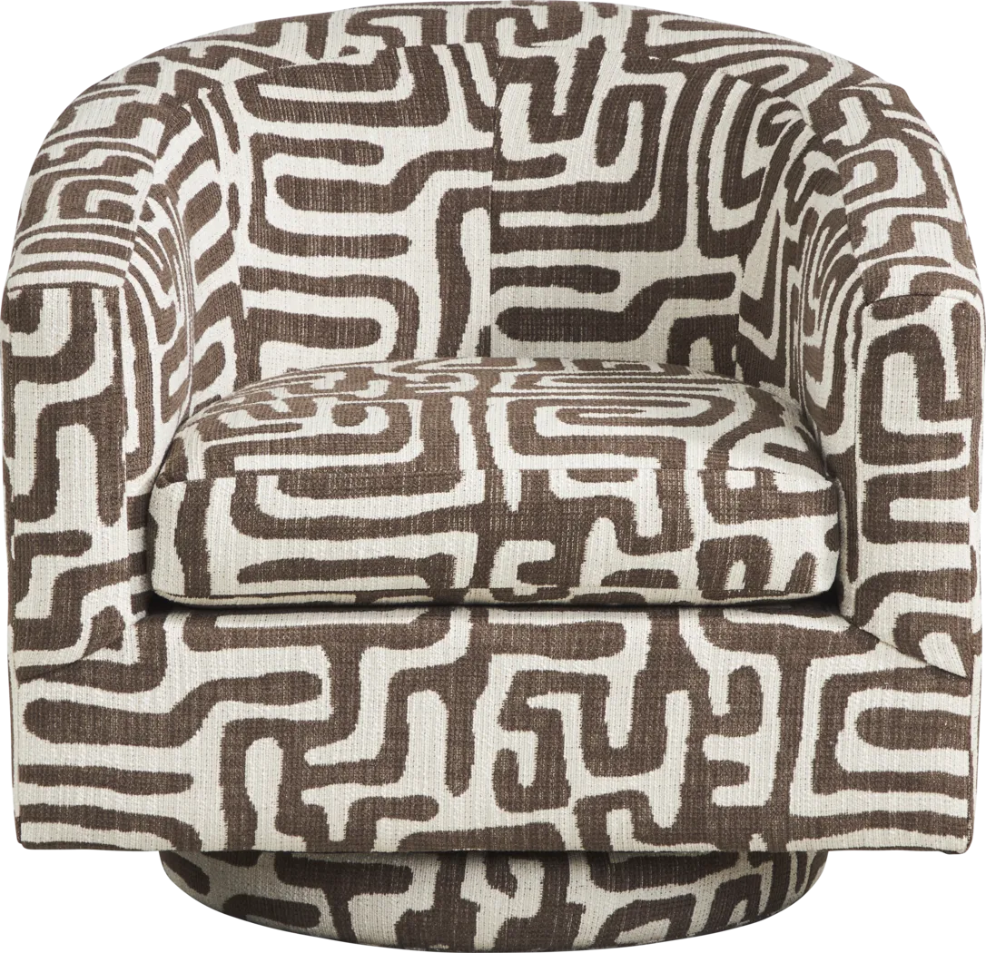Cindy Crawford Home Glenwood Springs Brown Swivel Chair - Thumbnail - Image 2