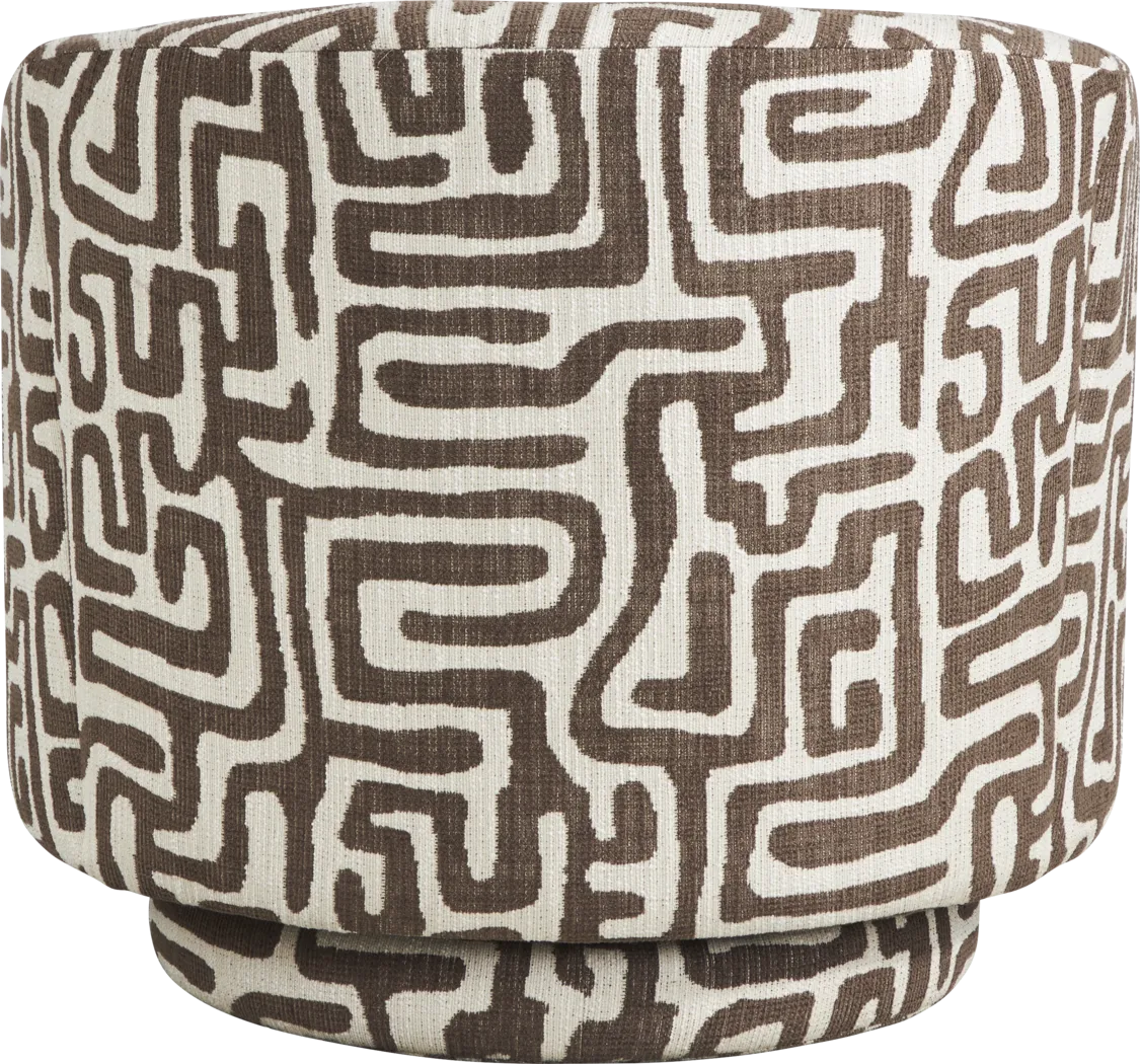 Cindy Crawford Home Glenwood Springs Brown Swivel Chair - Thumbnail - Image 3