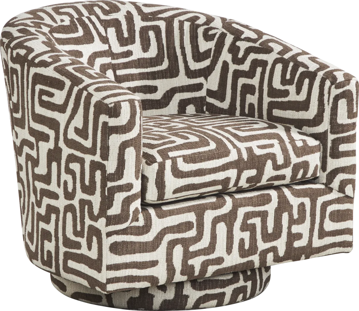 Cindy Crawford Home Glenwood Springs Brown Swivel Chair - Thumbnail - Image 1