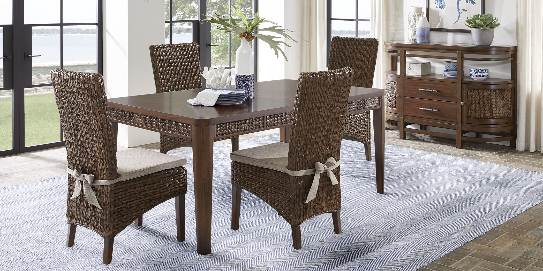 Cindy Crawford Home Golden Isles Brown Rectangle Dining Table - Thumbnail - Image 2