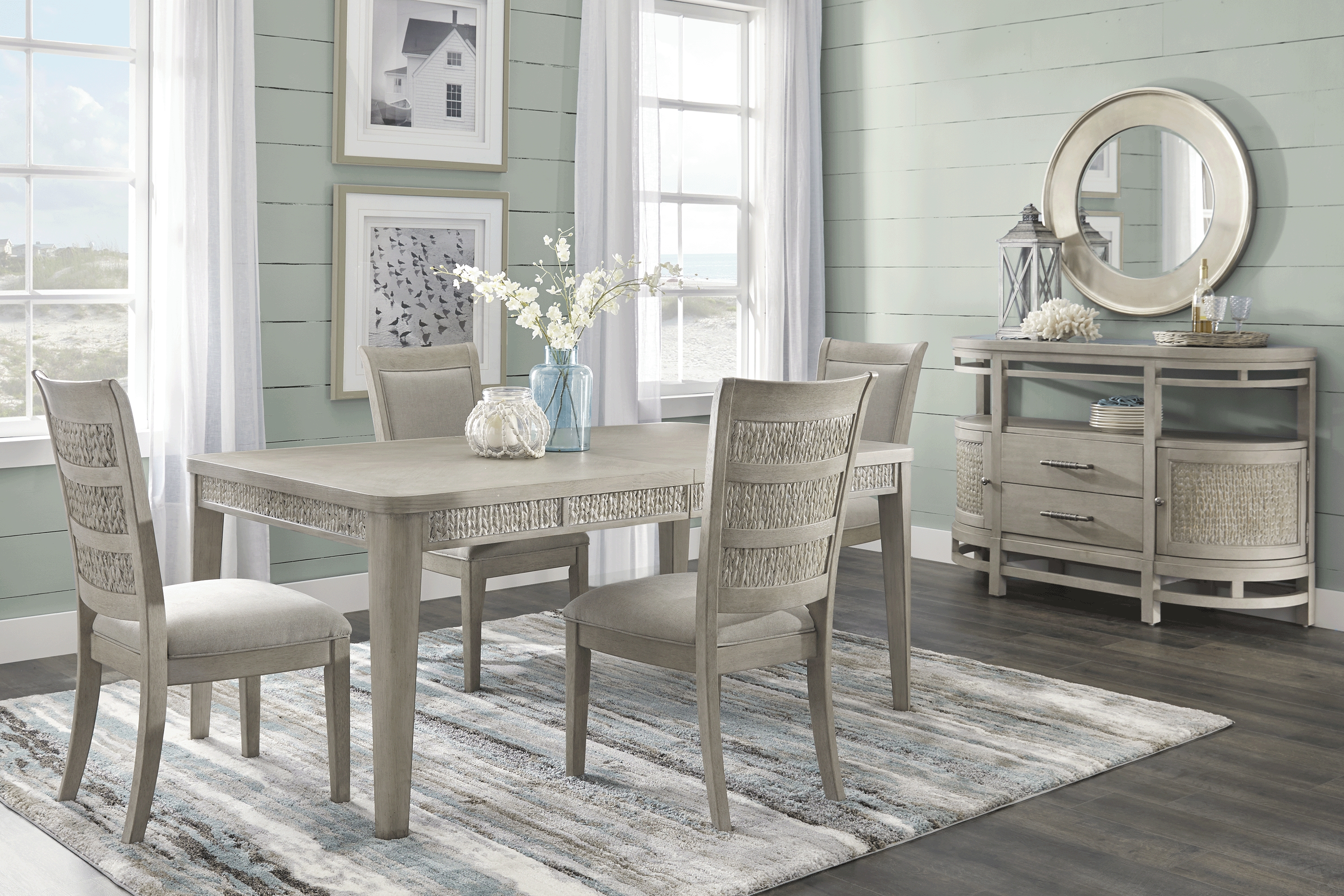 Cindy Crawford Home Golden Isles Gray 5 Pc Rectangle Dining Room - Thumbnail - Image 1