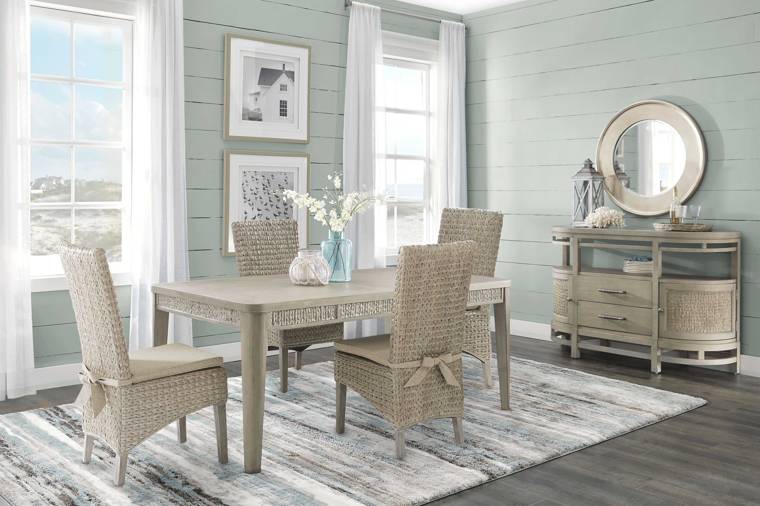 Cindy Crawford Home Golden Isles Gray 5 Pc Rectangle Dining Room - Thumbnail - Image 1