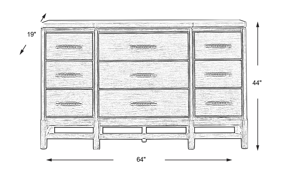 Dimension Image. Please refer to the Dimension Tab on this page for dimension details.