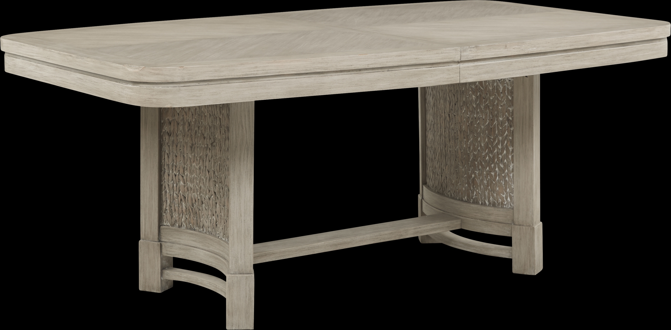 Cindy Crawford Home Golden Isles Gray Rectangle Trestle Dining Table - Thumbnail - Image 1