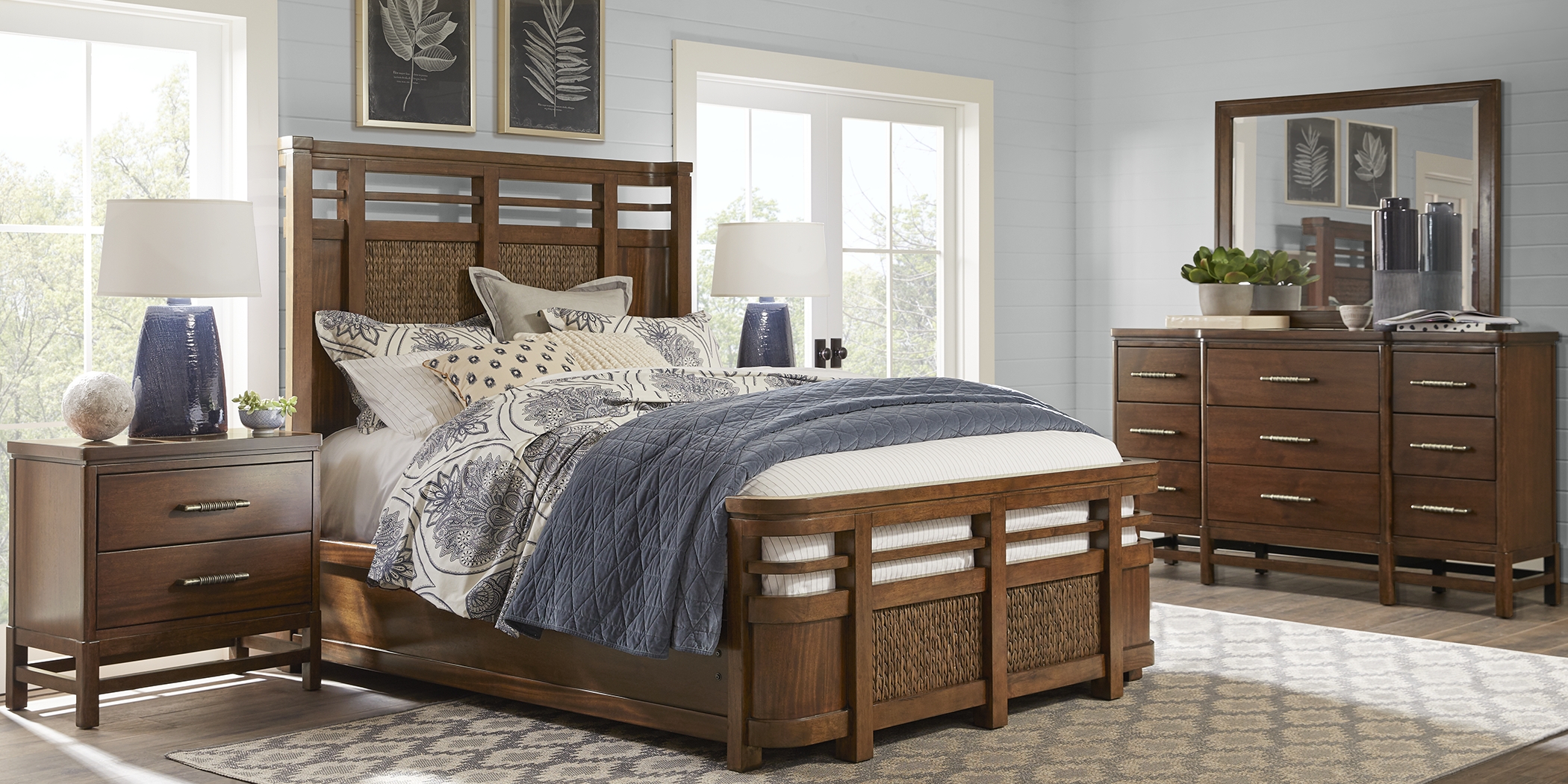 Cindy Crawford Home Golden Isles Tobacco 7 Pc King Panel Bedroom - Thumbnail - Image 1