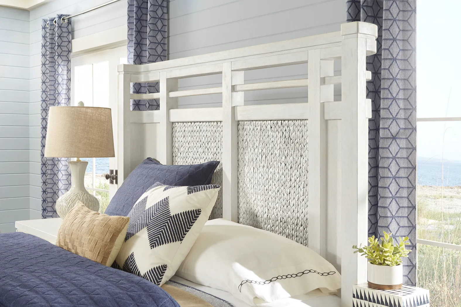 Golden Isles White 3 Pc King Panel Bed - Thumbnail - Image 2