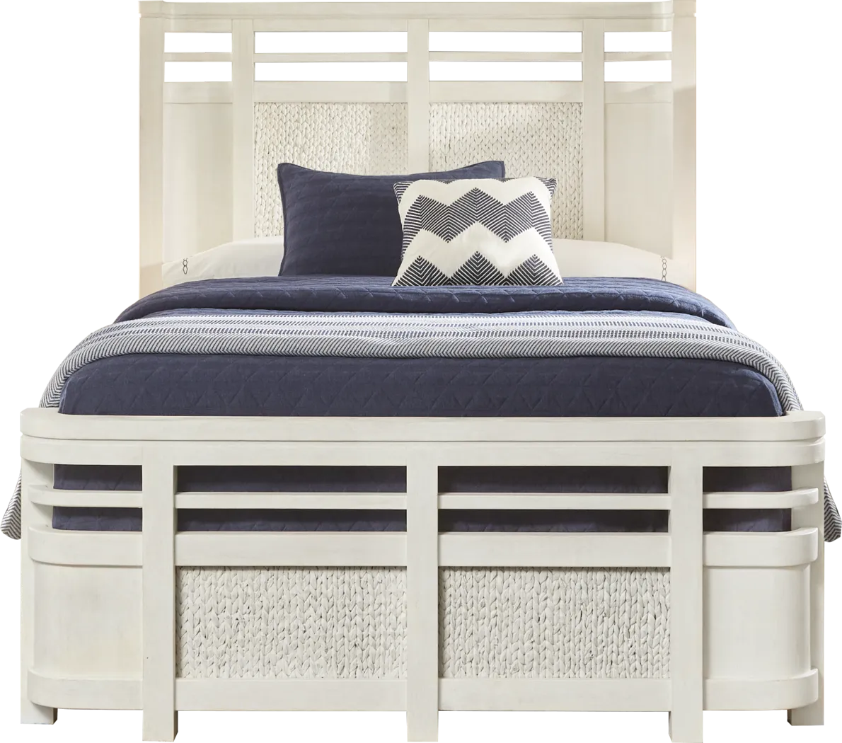 Golden Isles White 3 Pc King Panel Bed - Thumbnail - Image 1