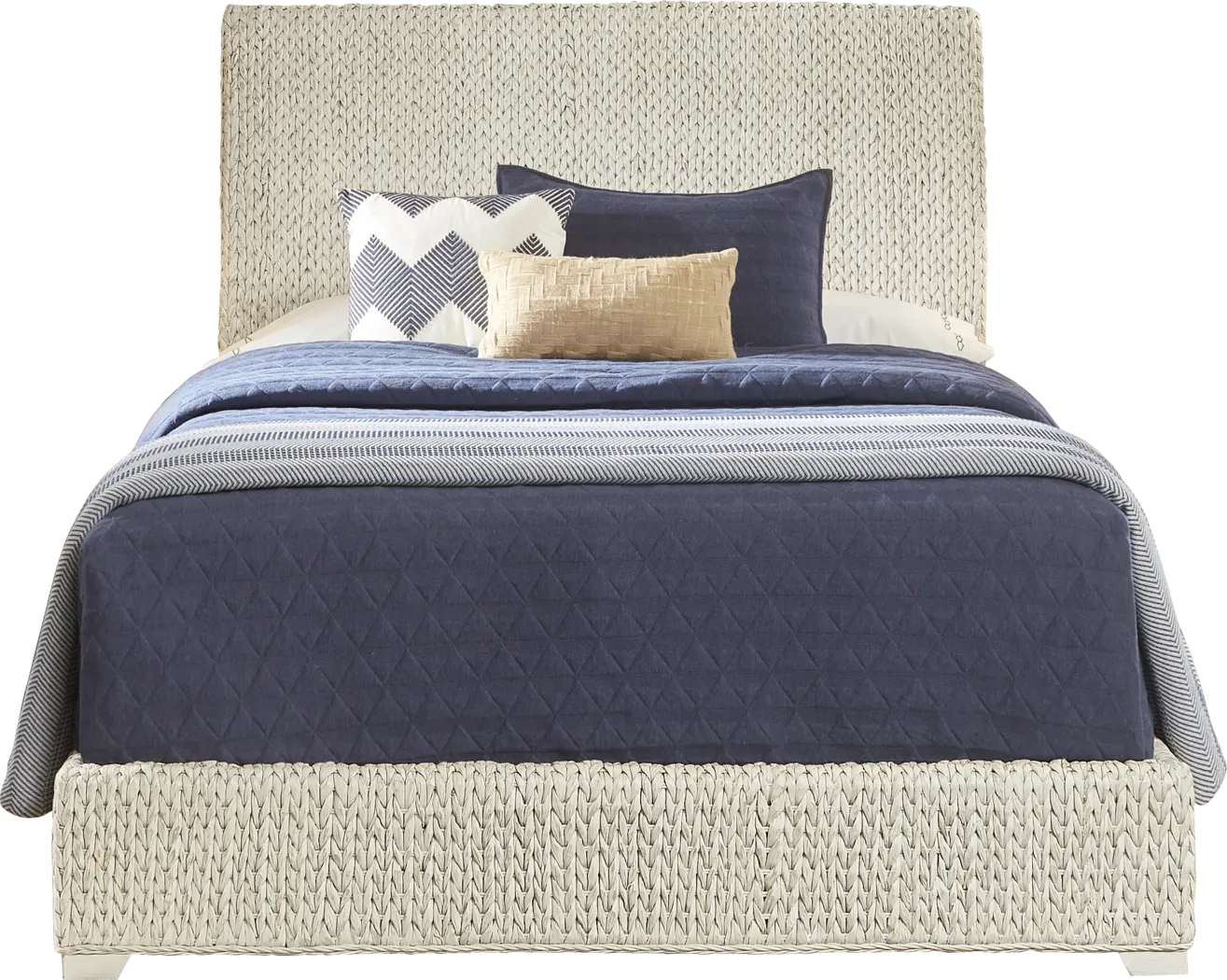 Golden Isles White 3 Pc King Woven Bed - Thumbnail - Image 1