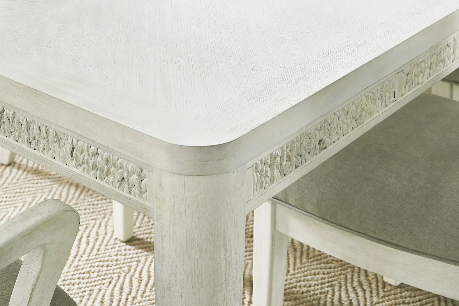 Cindy Crawford Home Golden Isles White Rectangle Dining Table - Thumbnail - Image 3