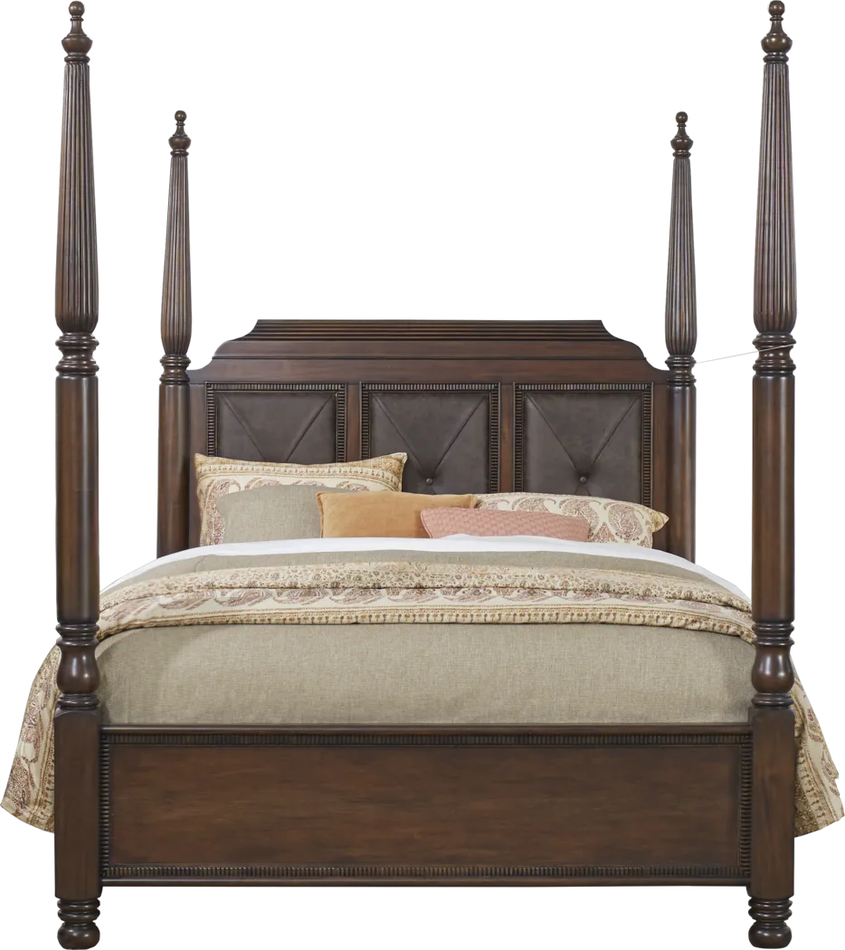 Cindy Crawford Home Grand Cayman Brown 5 Pc King Poster Bedroom - Thumbnail - Image 2