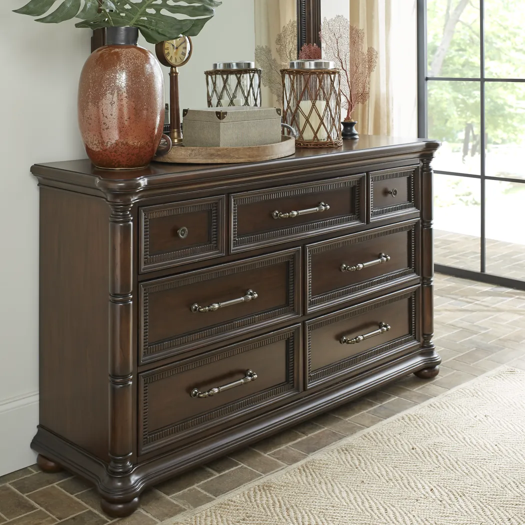 Cindy Crawford Home Grand Cayman Brown 5 Pc Queen Poster Bedroom - Thumbnail - Image 6