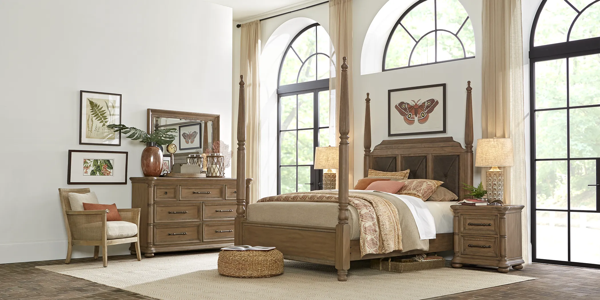 Cindy Crawford Home Grand Cayman Sandstone 5 Pc Queen Poster Bedroom - Thumbnail - Image 2