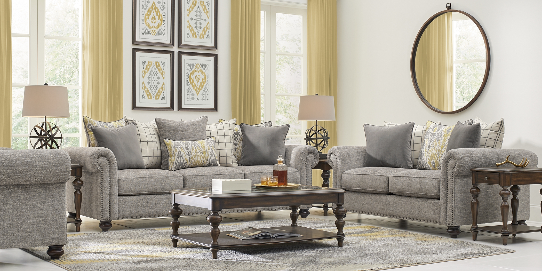 Cindy Crawford Home Greenwich Pointe Gray 7 Pc Living Room - Thumbnail - Image 1