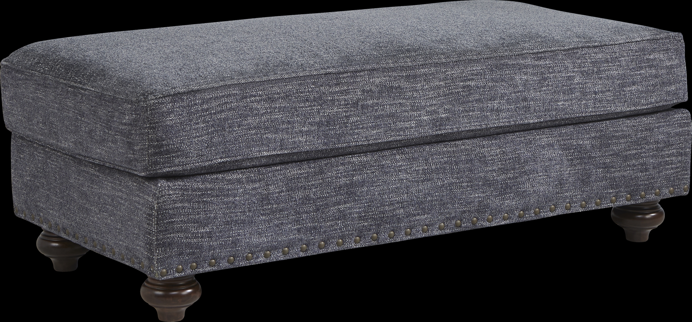 Cindy Crawford Home Greenwich Pointe Navy Ottoman - Thumbnail - Image 1