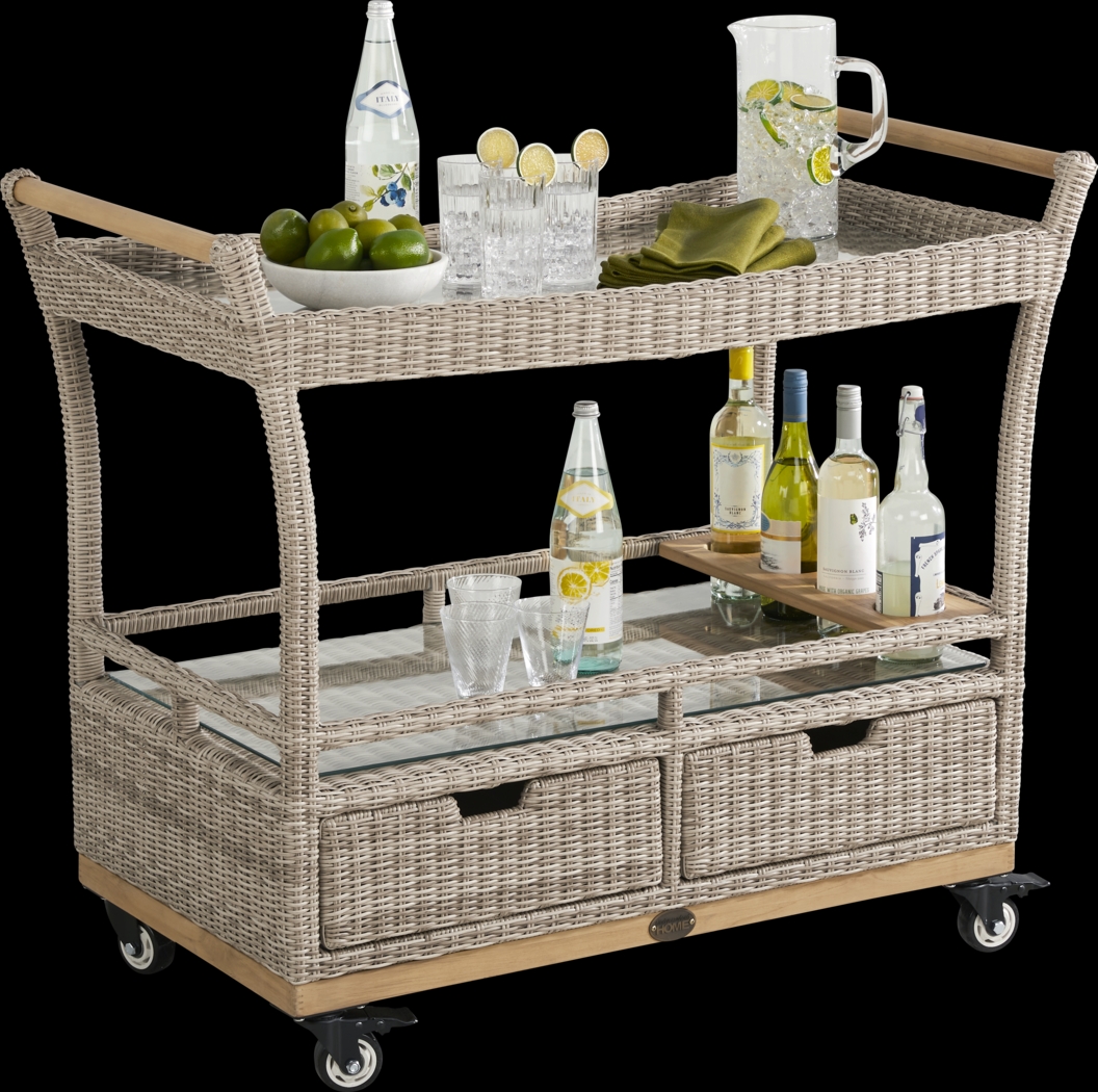 Hamptons Cove Gray Outdoor Bar Cart - Thumbnail - Image 2