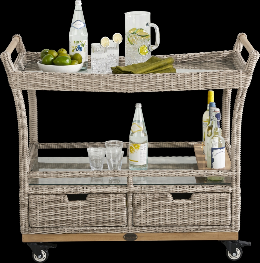 Hamptons Cove Gray Outdoor Bar Cart - Thumbnail - Image 4